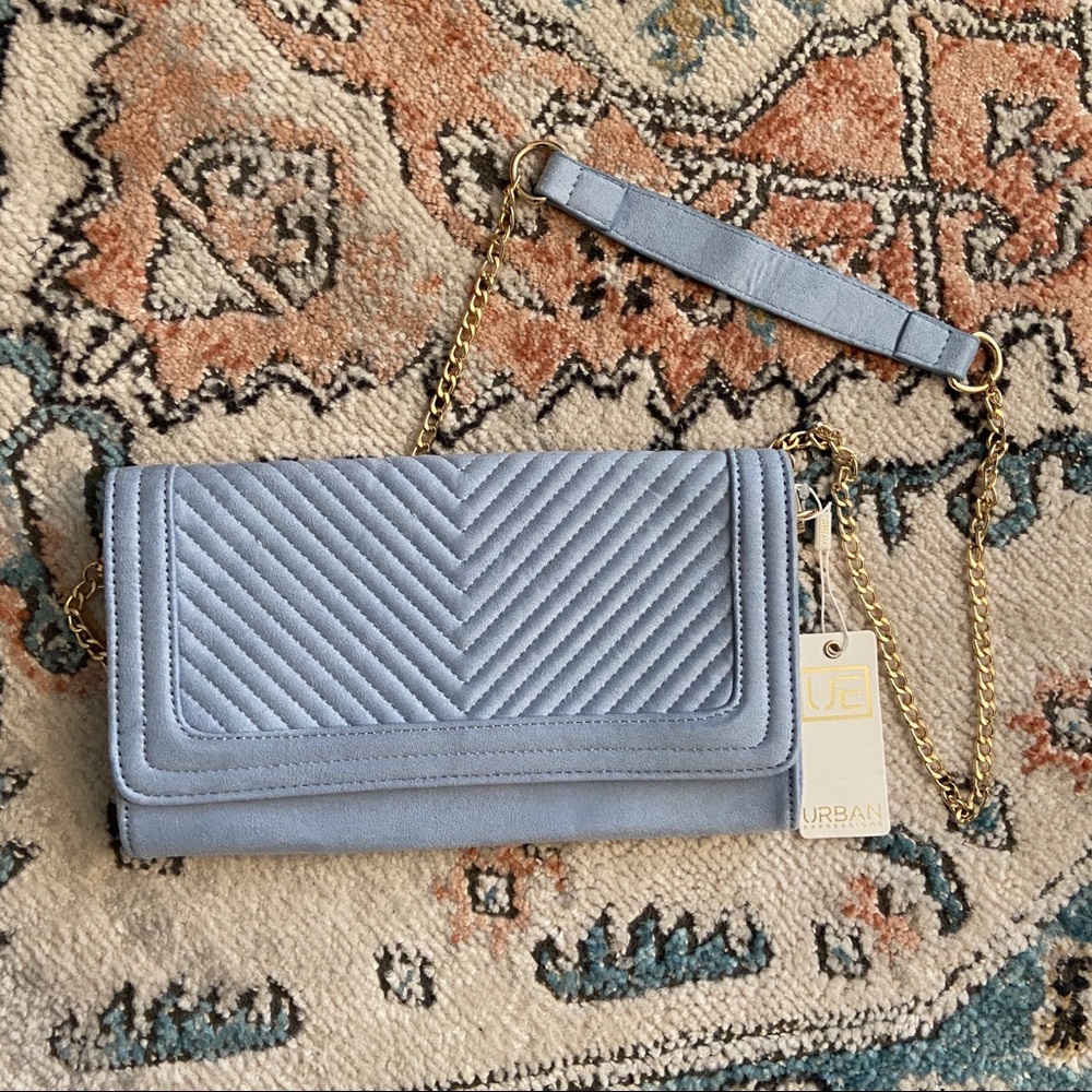 Urban Expressions Blue Suede Handbag